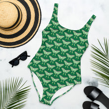 Load image into Gallery viewer, Lunar Moth Green One-Piece Swimsuit
