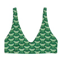 Load image into Gallery viewer, Lunar Moth Green Recycled padded bikini top
