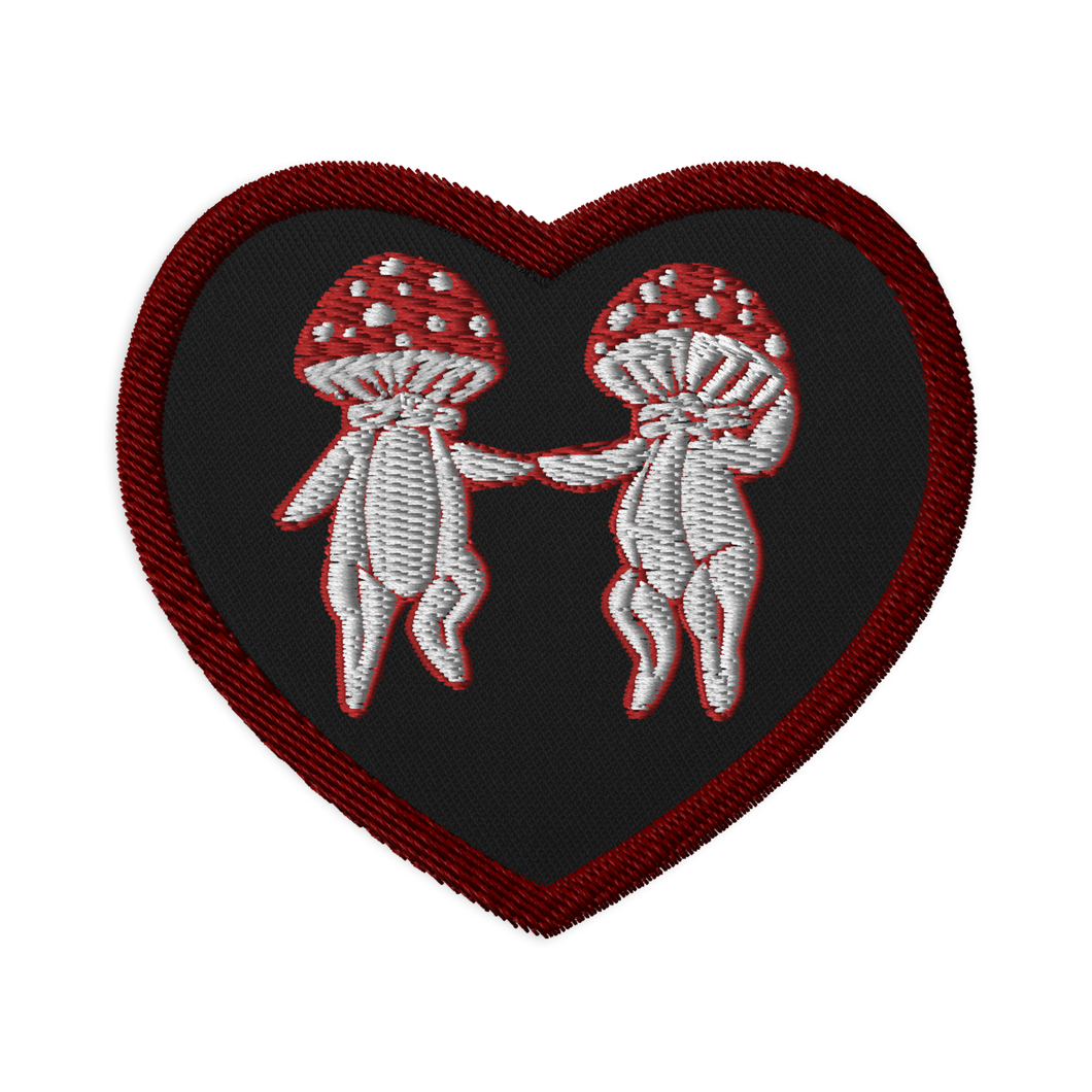 Fly Agaric Heart Embroidered patch
